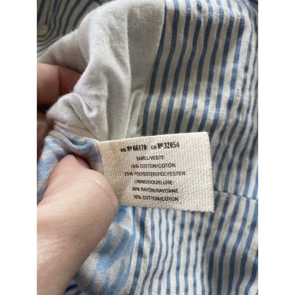 Daughters of the Liberation anthro striped Jacket Seersucker Crop buttons blue - Picture 9 of 11